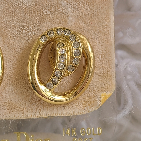 Gorgeous Rare Vintage Dior 14k Gold Post Earrings- Excellent Vintage Condition - Picture 6 of 8